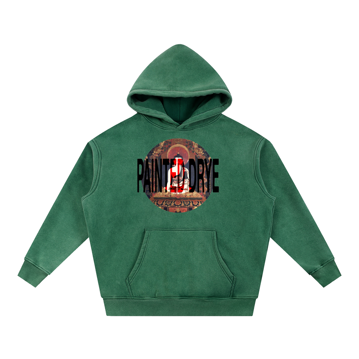 Painted Drye buddha snow wash oversize hoodie