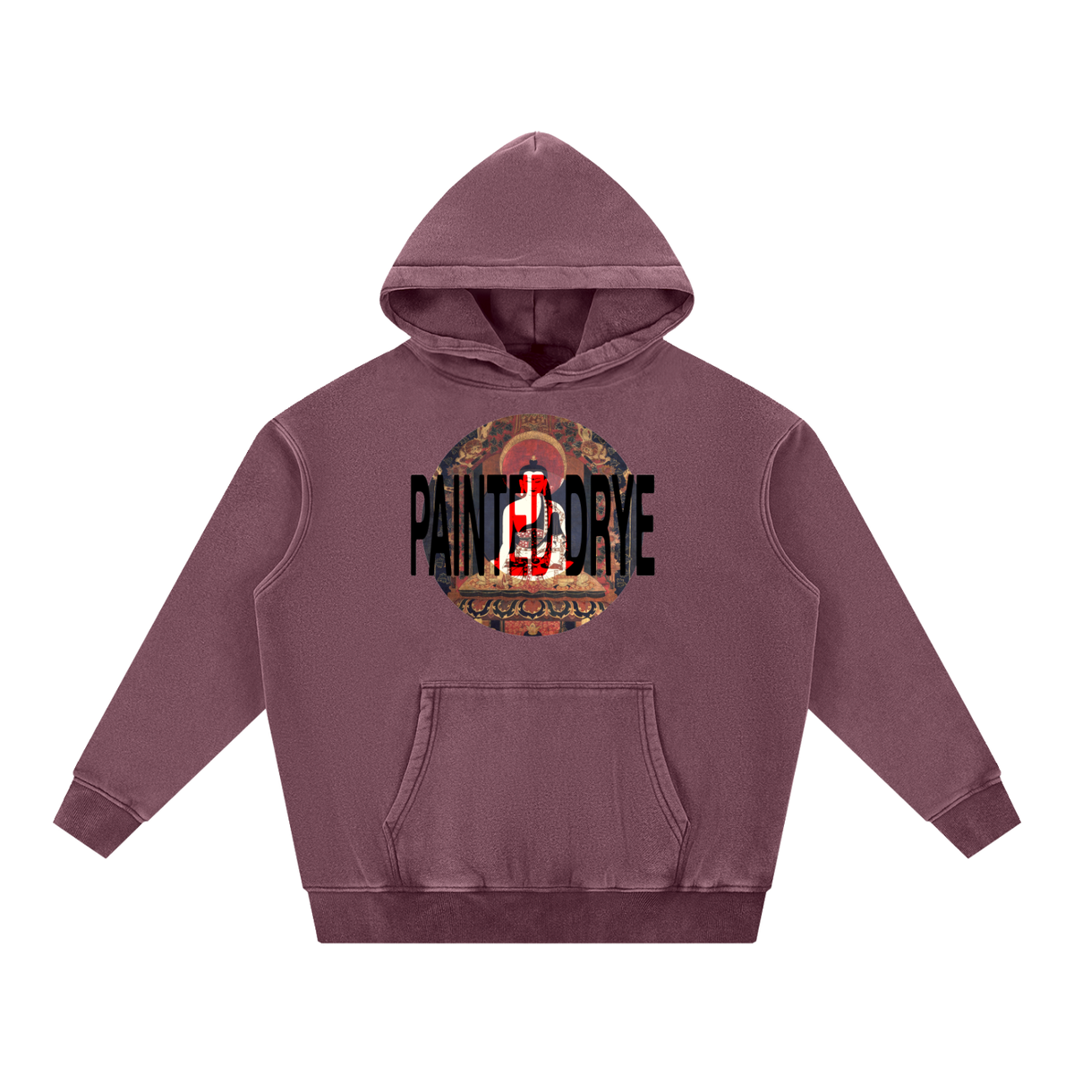 Painted Drye buddha snow wash oversize hoodie