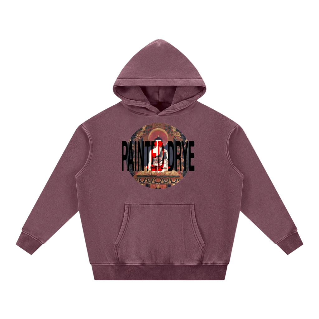 Painted Drye buddha snow wash oversize hoodie