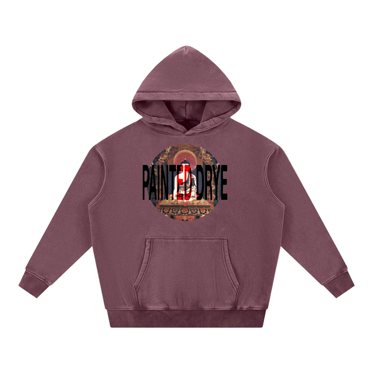 Painted Drye buddha snow wash oversize hoodie