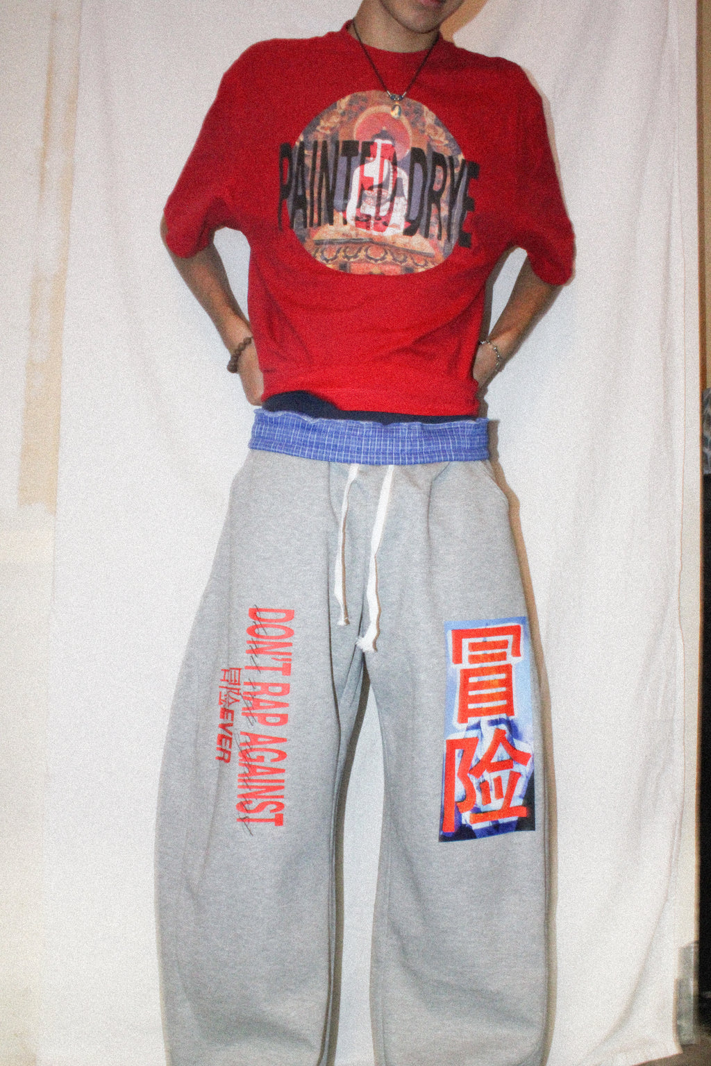 Painted Drye plaid waistband sweatpants