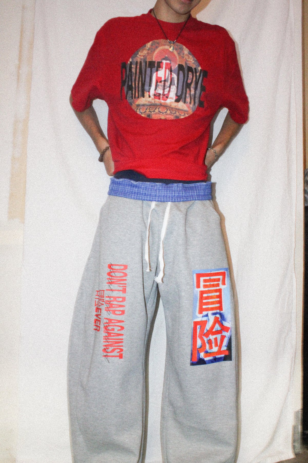 Painted Drye plaid waistband sweatpants