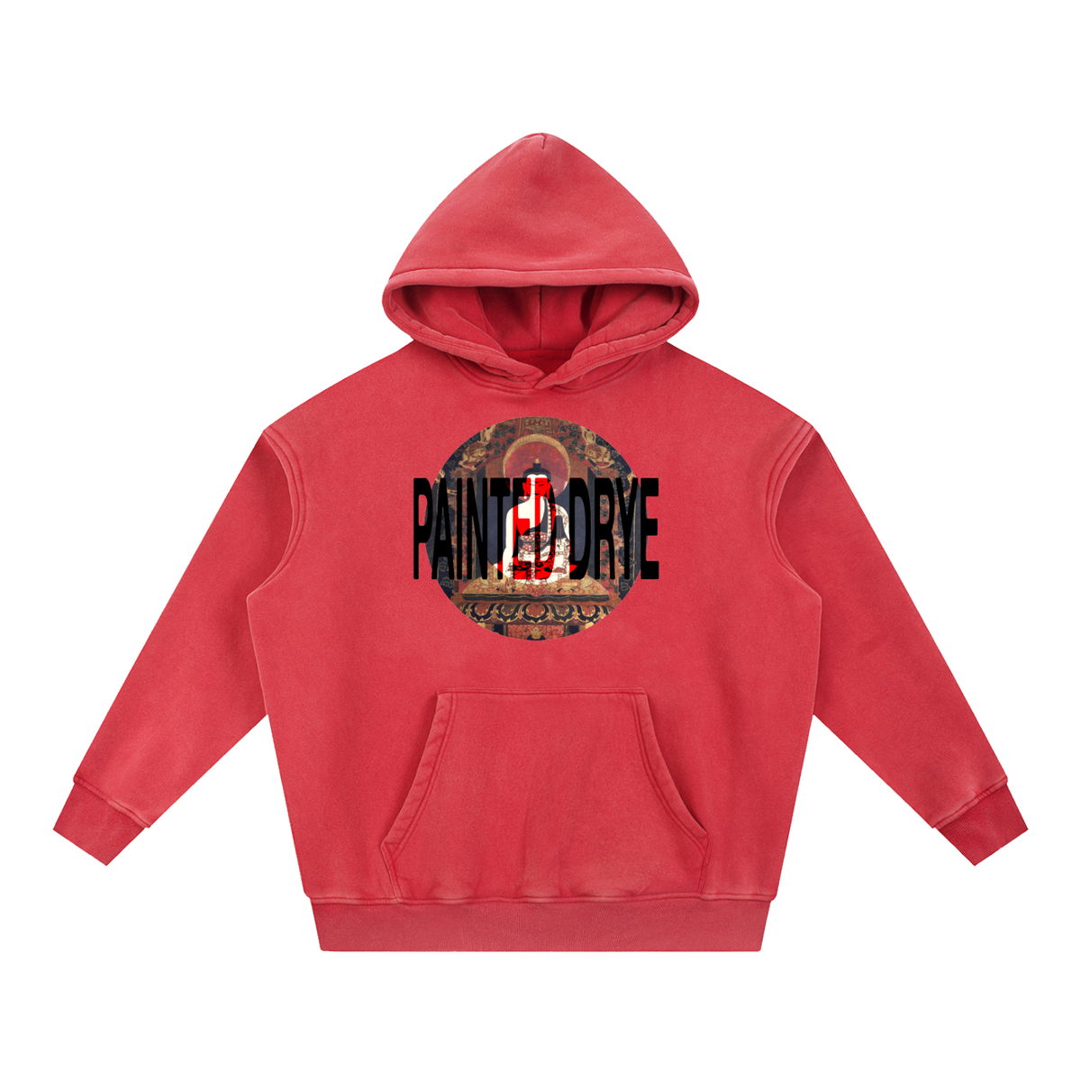 Painted Drye buddha snow wash oversize hoodie