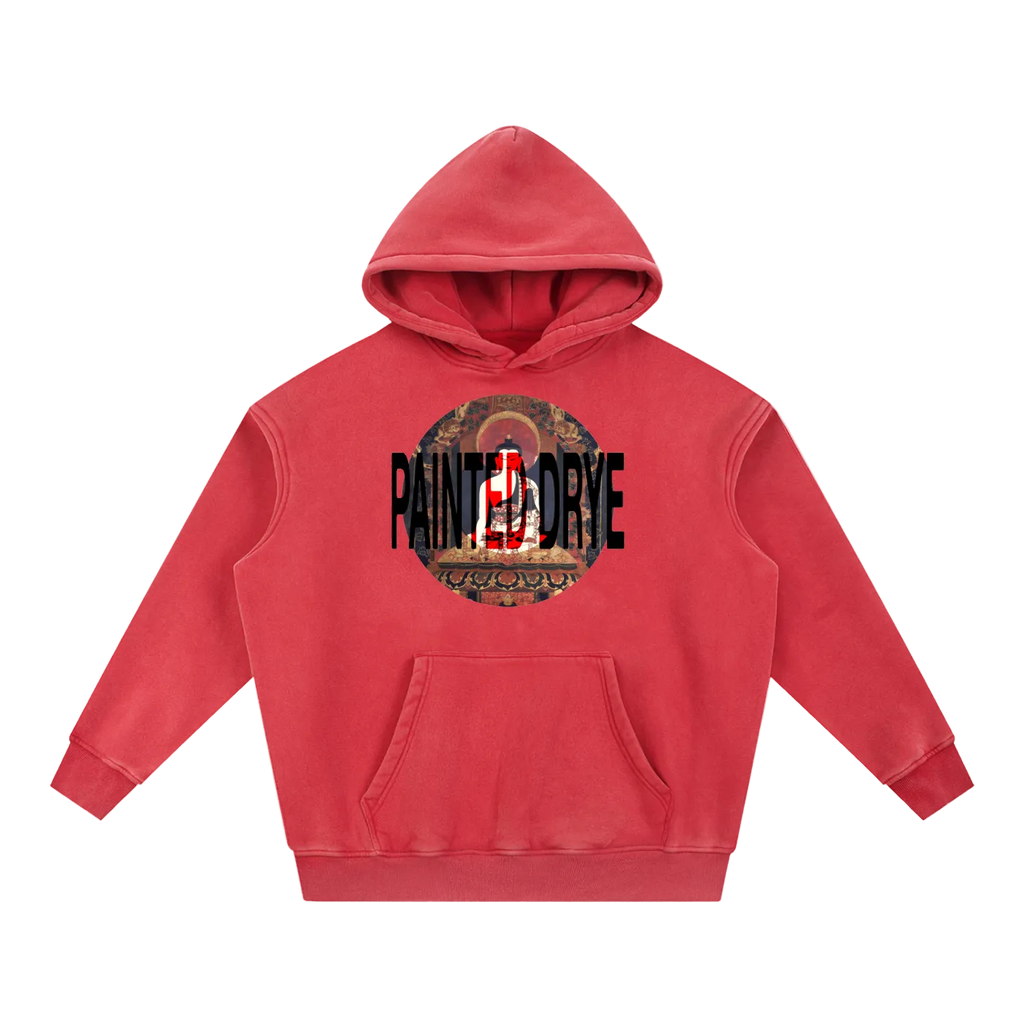 Painted Drye buddha snow wash oversize hoodie