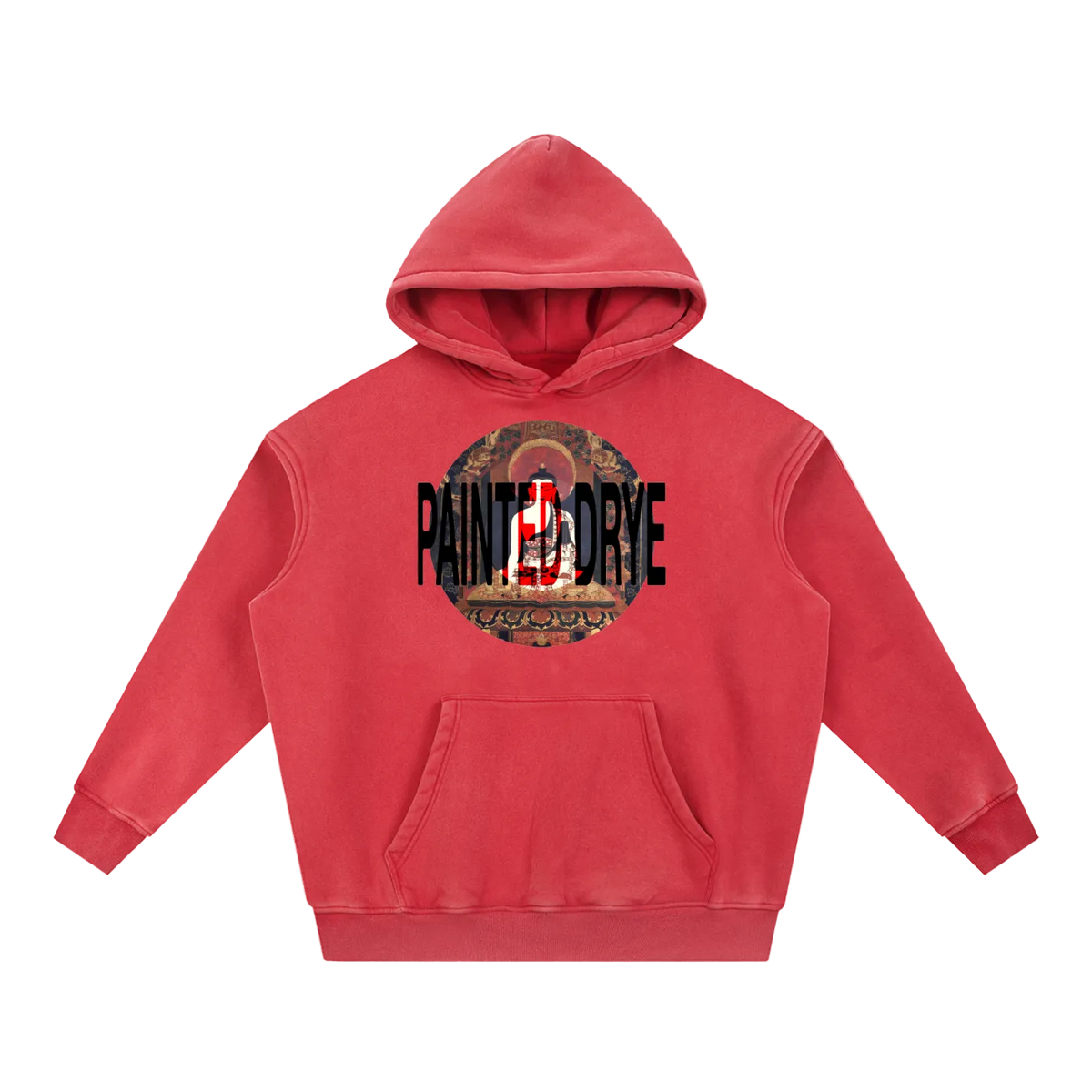 Painted Drye buddha snow wash oversize hoodie