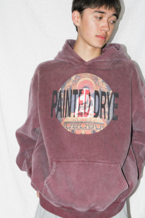 Painted Drye buddha snow wash oversize hoodie