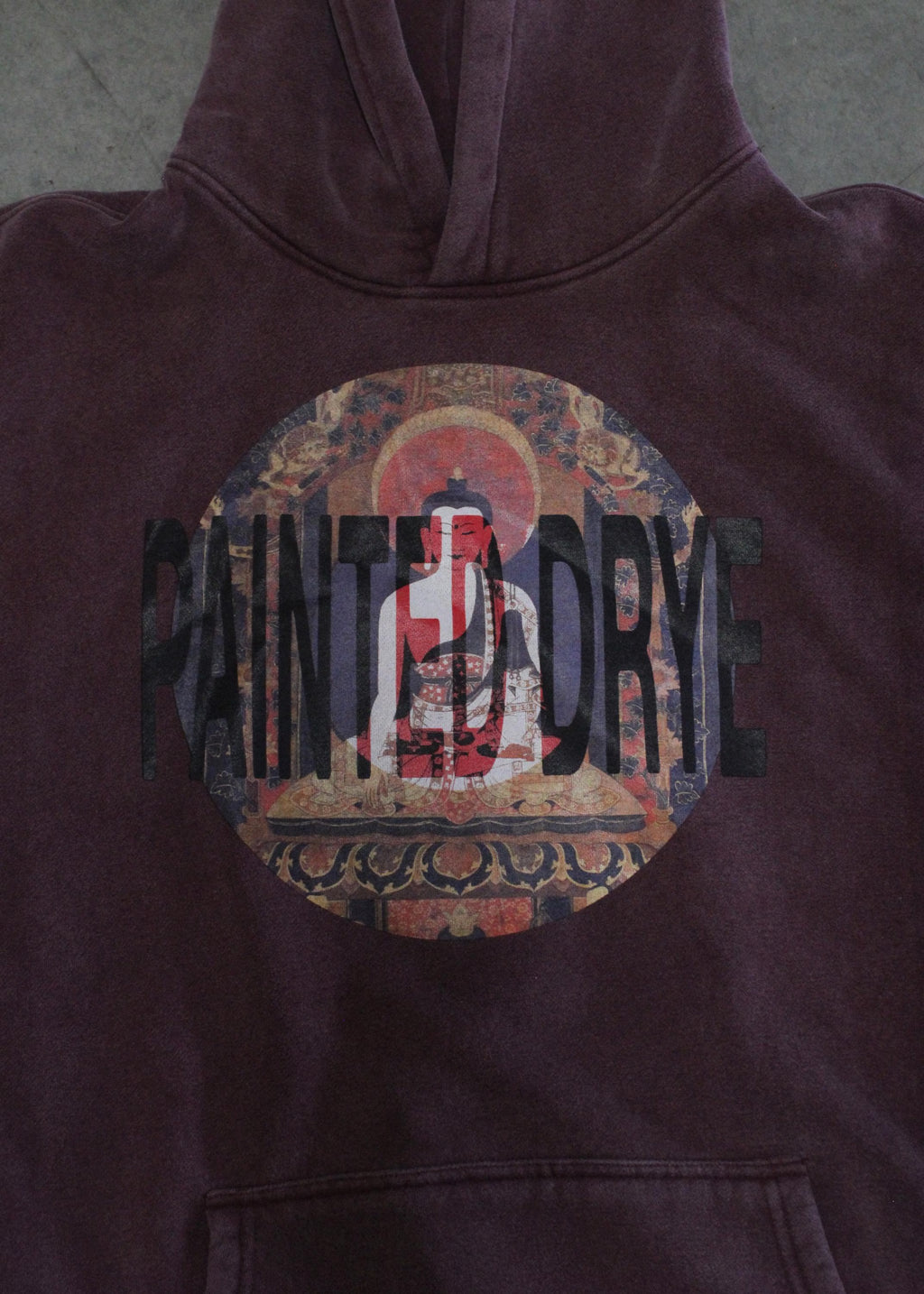 Painted Drye buddha snow wash oversize hoodie