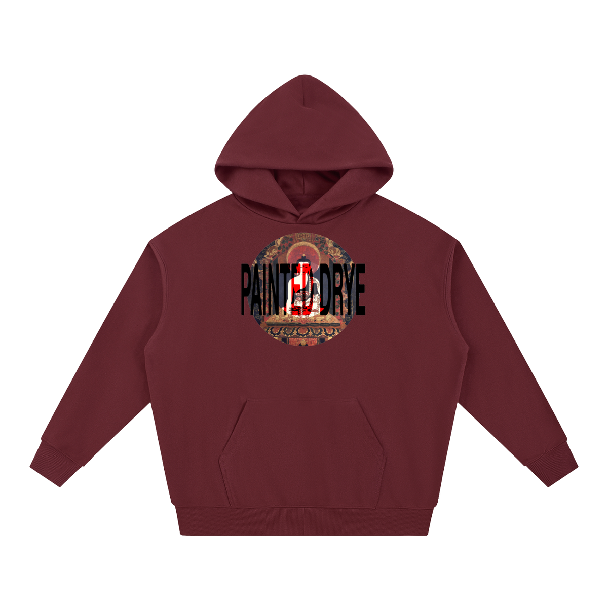 Painted Drye buddha logo heavyweight hoodie